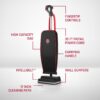 Hoover Commercial Superior Lite Upright Vacuum Cleaner, Bagged Professional Pro Grade, for Carpet and Hard Floor, CH50200, Black