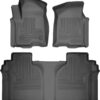 Husky Liners Weatherbeater Floor Mats | Fits 2015-2025 Ford F-150 (Includes 2022-2025 Lightning) SUPERCREW CAB ONLY w/Carpet & w/Out Fold Flat Storage | Front & 2nd Row, 3-pc Black - 94041