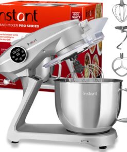 Instant Pot Stand Mixer Pro,600W 10-Speed Electric Mixer with Digital Interface,7.4-Qt Stainless Steel Bowl,From the Makers of Instant Pot,Dishwasher Safe Whisk,Dough Hook and Mixing Paddle,Silver