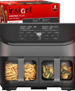 Instant Pot Vortex Plus XL 8QT ClearCook Air Fryer, Clear Windows, Custom Programming, 8-in-1 Functions that Crisps, Broils, Roasts, Dehydrates, Bakes, Reheats, from the Makers of Instant Pot, Black