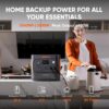 Jackery ‎JE-2000D Explorer 2000 v2 Portable Power Station, 2042Wh LiFePO4 Home Backup Battery, 2200W Solar Generator
