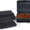 Johnsonville Sizzling Sausage Grill Plus, Indoor Electric Grill, 3 in 1 Design BTG-500 Dinner Sausage, Breakfast Links and Patties, Easy to Use, Brats, Grilling, Great Gift for the Holidays