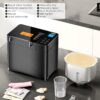 KBS Premium Convection Bread Maker Dual Heater, 17-in-1 Stainless Steel Bread Machine Ceramic Pan, Nut Dispenser,Touch Panel,2lb Loaf 3 Sizes 3 Crust Colors,Gluten-Free,Sourdough,Jam,Yogurt,53 Recipes