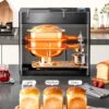 KBS Premium Convection Bread Maker Dual Heater, 17-in-1 Stainless Steel Bread Machine Ceramic Pan, Nut Dispenser,Touch Panel,2lb Loaf 3 Sizes 3 Crust Colors,Gluten-Free,Sourdough,Jam,Yogurt,53 Recipes