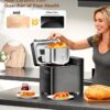 KBS Premium Convection Bread Maker Dual Heater, 17-in-1 Stainless Steel Bread Machine Ceramic Pan, Nut Dispenser,Touch Panel,2lb Loaf 3 Sizes 3 Crust Colors,Gluten-Free,Sourdough,Jam,Yogurt,53 Recipes