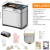 KBS Pro 710W Bread Maker, 2LB 17-in-1 Automatic Bread Machine with Healthy Ceramic Pan, Nut Dispenser, Tempered Glass Touch Panel, Stainless Steel Housing,3 Crust Colors, 15H Timer&Keep-Warm, Recipe KBS Pro 710W Bread Maker, 2LB 17-in-1 Automatic Bread Machine with Healthy Ceramic Pan, Nut Dispenser, Tempered Glass Touch Panel, Stainless Steel Housing,3 Crust Colors, 15H Timer&Keep-Warm, Recipe