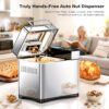 KBS Pro 710W Bread Maker, 2LB 17-in-1 Automatic Bread Machine with Healthy Ceramic Pan, Nut Dispenser, Tempered Glass Touch Panel, Stainless Steel Housing,3 Crust Colors, 15H Timer&Keep-Warm, Recipe KBS Pro 710W Bread Maker, 2LB 17-in-1 Automatic Bread Machine with Healthy Ceramic Pan, Nut Dispenser, Tempered Glass Touch Panel, Stainless Steel Housing,3 Crust Colors, 15H Timer&Keep-Warm, Recipe