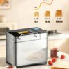 KBS Pro 710W Bread Maker, 2LB 17-in-1 Automatic Bread Machine with Healthy Ceramic Pan, Nut Dispenser, Tempered Glass Touch Panel, Stainless Steel Housing,3 Crust Colors, 15H Timer&Keep-Warm, Recipe KBS Pro 710W Bread Maker, 2LB 17-in-1 Automatic Bread Machine with Healthy Ceramic Pan, Nut Dispenser, Tempered Glass Touch Panel, Stainless Steel Housing,3 Crust Colors, 15H Timer&Keep-Warm, Recipe