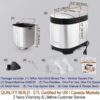 KITCHENARM 29-in-1 SMART Bread Machine with Gluten Free Setting 2LB 1.5LB 1LB Bread Maker Machine with Homemade Cycle - Stainless Steel Breadmaker with Recipes Whole Wheat Bread Making Machine