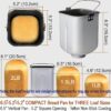 KITCHENARM 29-in-1 SMART Bread Machine with Gluten Free Setting 2LB 1.5LB 1LB Bread Maker Machine with Homemade Cycle - Stainless Steel Breadmaker with Recipes Whole Wheat Bread Making Machine