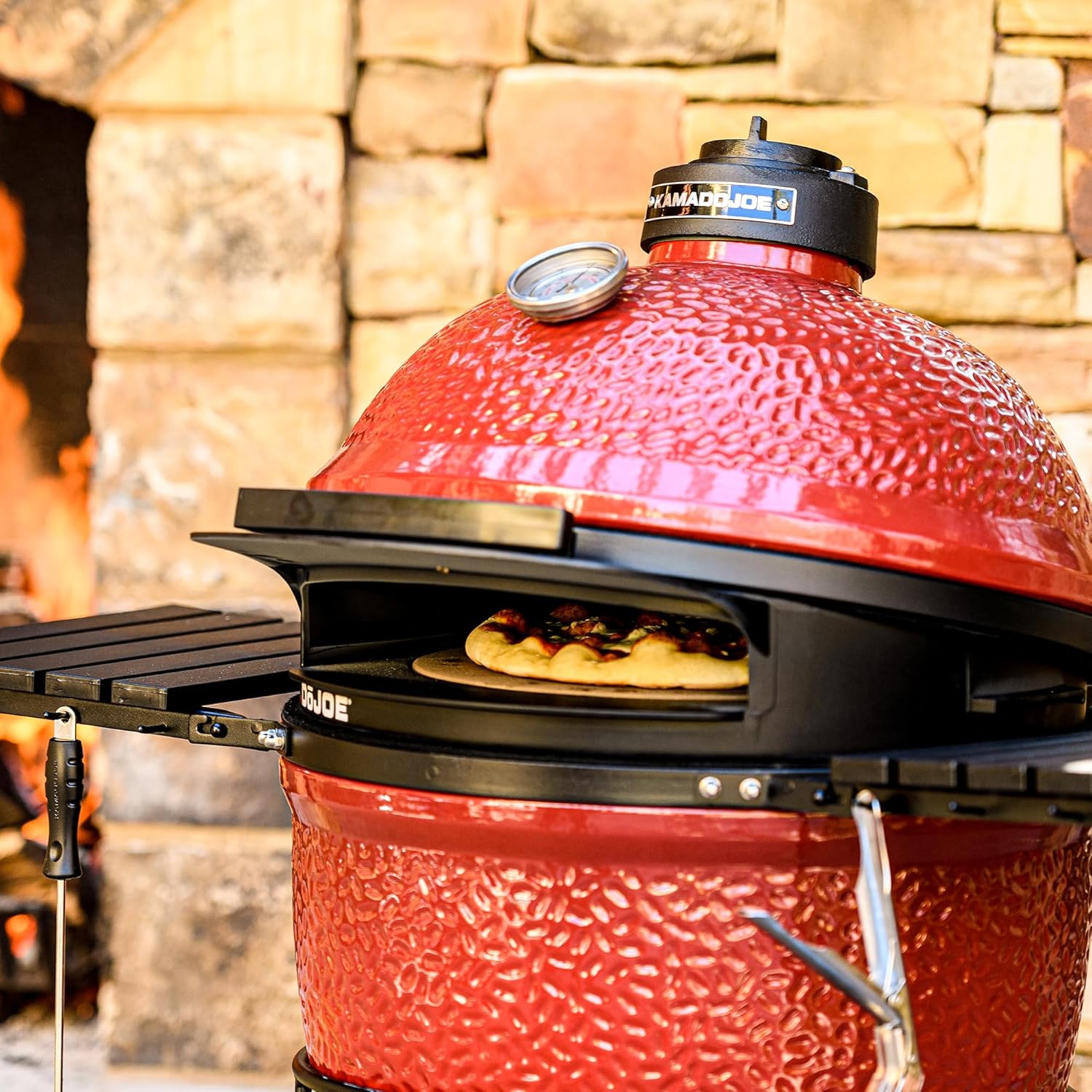 Kamado Joe DōJoe Pizza Oven Kamado Grill Accessory Insert for 18-inch Classic Joe Grills for Brick-Oven Style Food with Ceramic Stone in Black, Model KJ-DJ16 Kamado Joe DōJoe Pizza Oven Kamado Grill Accessory Insert for 18-inch Classic Joe Grills for Brick-Oven Style Food with Ceramic Stone in Black, Model KJ-DJ