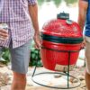 Kamado Joe Joe Jr 13.5-inch Portable Ceramic Charcoal Grill with Grill Stand, Stainless Steel Cooking Grate, Heat Deflectors and Ash Tool in Red, Model KJ13RH Kamado Joe Joe Jr 13.5-inch Portable Ceramic Charcoal Grill with Grill Stand, Stainless Steel Cooking Grate, Heat Deflectors and Ash Tool in Red, Model KJ13RH