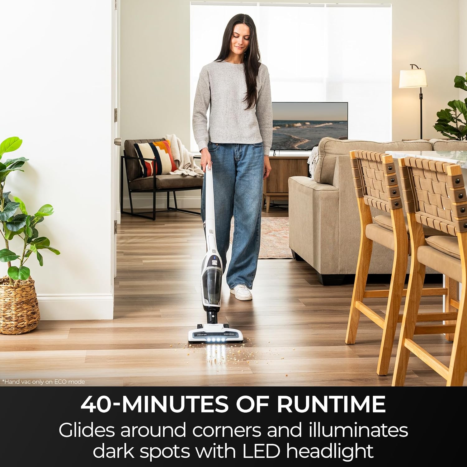 Kenmore 200 Series DS2000 Cordless Stick Vacuum Lightweight Cleaner 2-Speed Power Suction LED Headlight 2-in-1 Handheld for Hardwood Floor, Low Pile Carpet & Pet Hair2 Kenmore 200 Series DS2000 Cordless Stick Vacuum Lightweight Cleaner 2-Speed Power Suction LED Headlight 2-in-1 Handheld for Hardwood Floor, Low Pile Carpet & Pet Hair