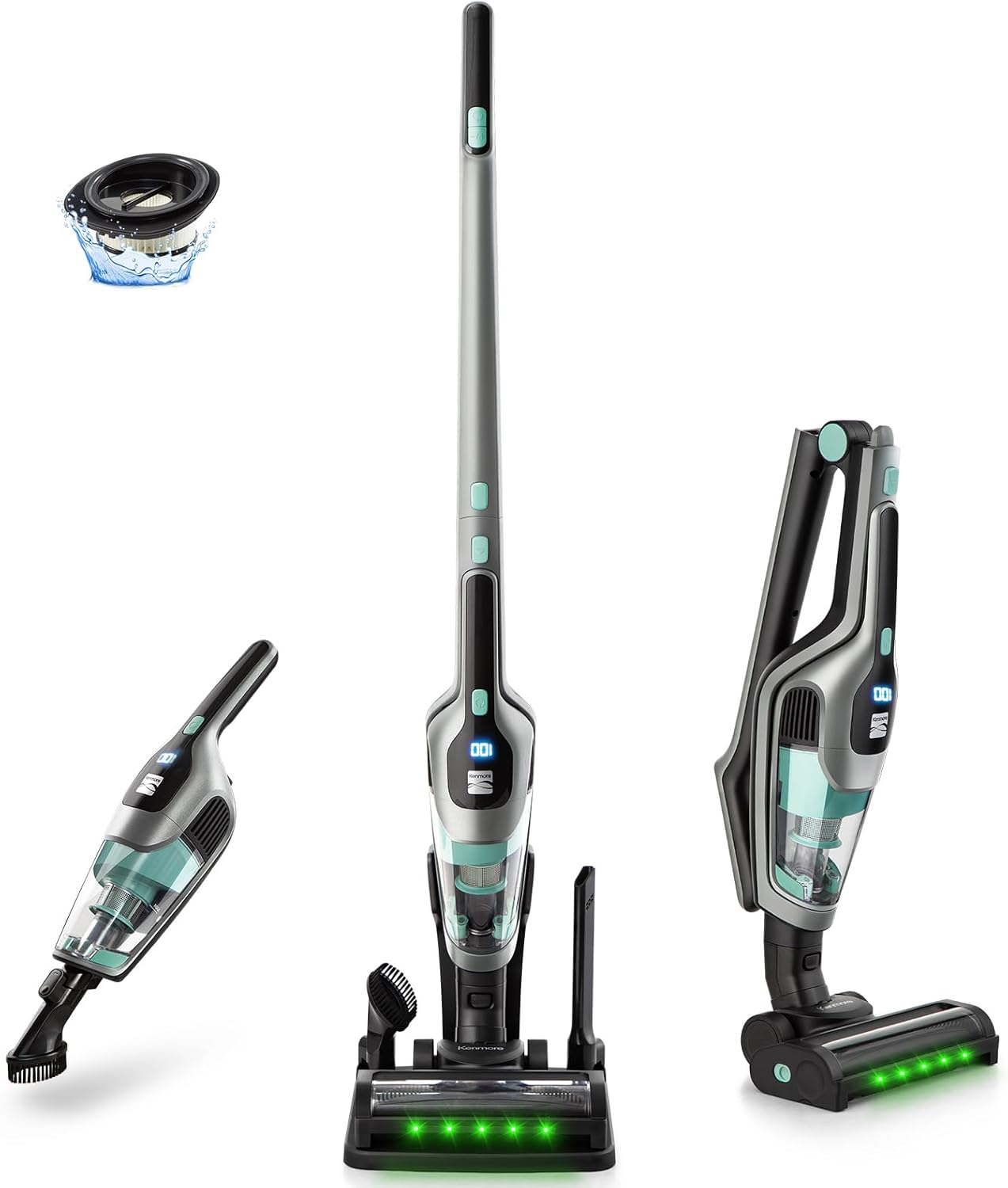 Kenmore 200 Series DS2010 Cordless Stick Vacuum Lightweight Cleaner 2-Speed Power Suction LED Headlight 2-in-1 Handheld for Hardwood Floor, Carpet & Pet Hair Kenmore 200 Series DS2010 Cordless Stick Vacuum Lightweight Cleaner 2-Speed Power Suction LED Headlight 2-in-1 Handheld for Hardwood Floor, Carpet & Pet Hair