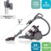 Kenmore 22614 Pet Friendly Lightweight Bagless Compact Canister Vacuum with Pet Powermate, HEPA, Extended Telescoping Wand, Retractable Cord and 2 Cleaning Tools-Purple
