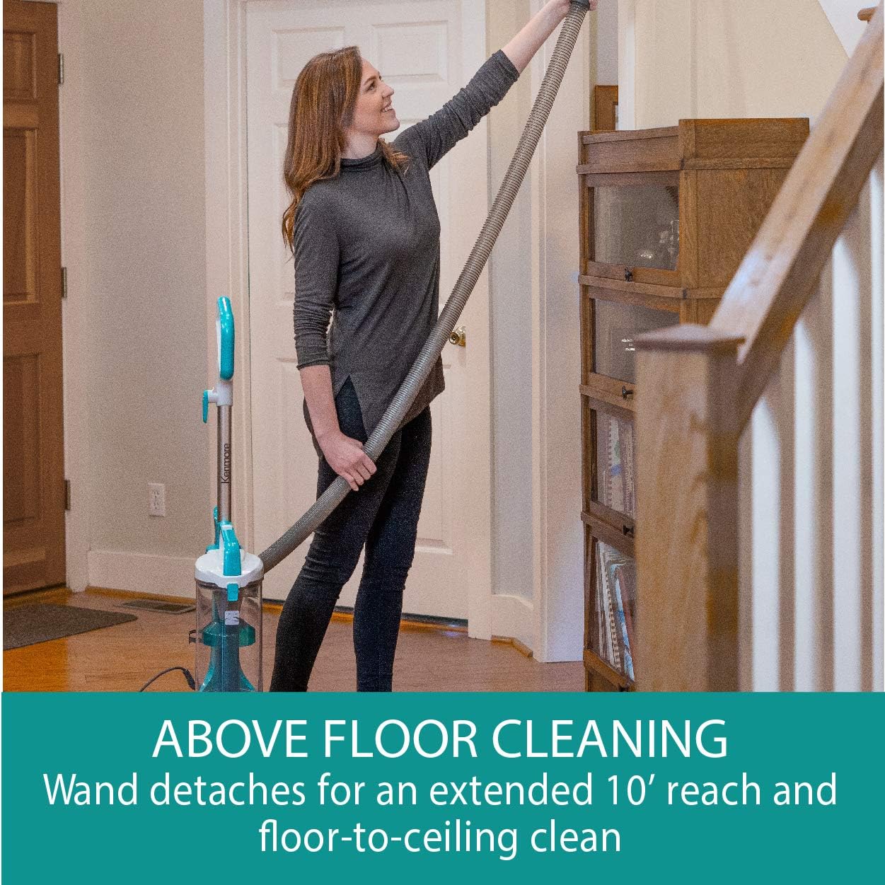 Kenmore Bagless Upright Vacuum 2-Motor Power Suction Lightweight Carpet Cleaner with 10’Hose, HEPA Filter, 2 Cleaning Tools for Pet Hair, Hardwood Floor, Green, 2 Liters4 Kenmore Bagless Upright Vacuum 2-Motor Power Suction Lightweight Carpet Cleaner with 10’Hose, HEPA Filter, 2 Cleaning Tools for Pet Hair, Hardwood Floor, Green, 2 Liters