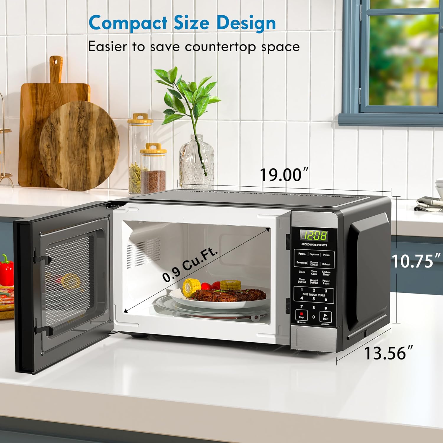 Kenmore Countertop Microwave, 6 Auto-Preset Menus, Child Lock, Defrost & Express Cooking Features, 900 Watt, .9 Cu Ft, Stainless Steel13 Kenmore Countertop Microwave, 6 Auto-Preset Menus, Child Lock, Defrost & Express Cooking Features, 900 Watt, .9 Cu Ft, Stainless Steel