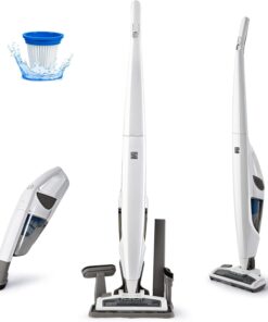Kenmore DS1030 Cordless Stick Vacuum Lightweight Cleaner 2-Speed Power Suction LED Headlight 2-in-1 Handheld for Hardwood Floor, Carpet & Pet Hair, White
