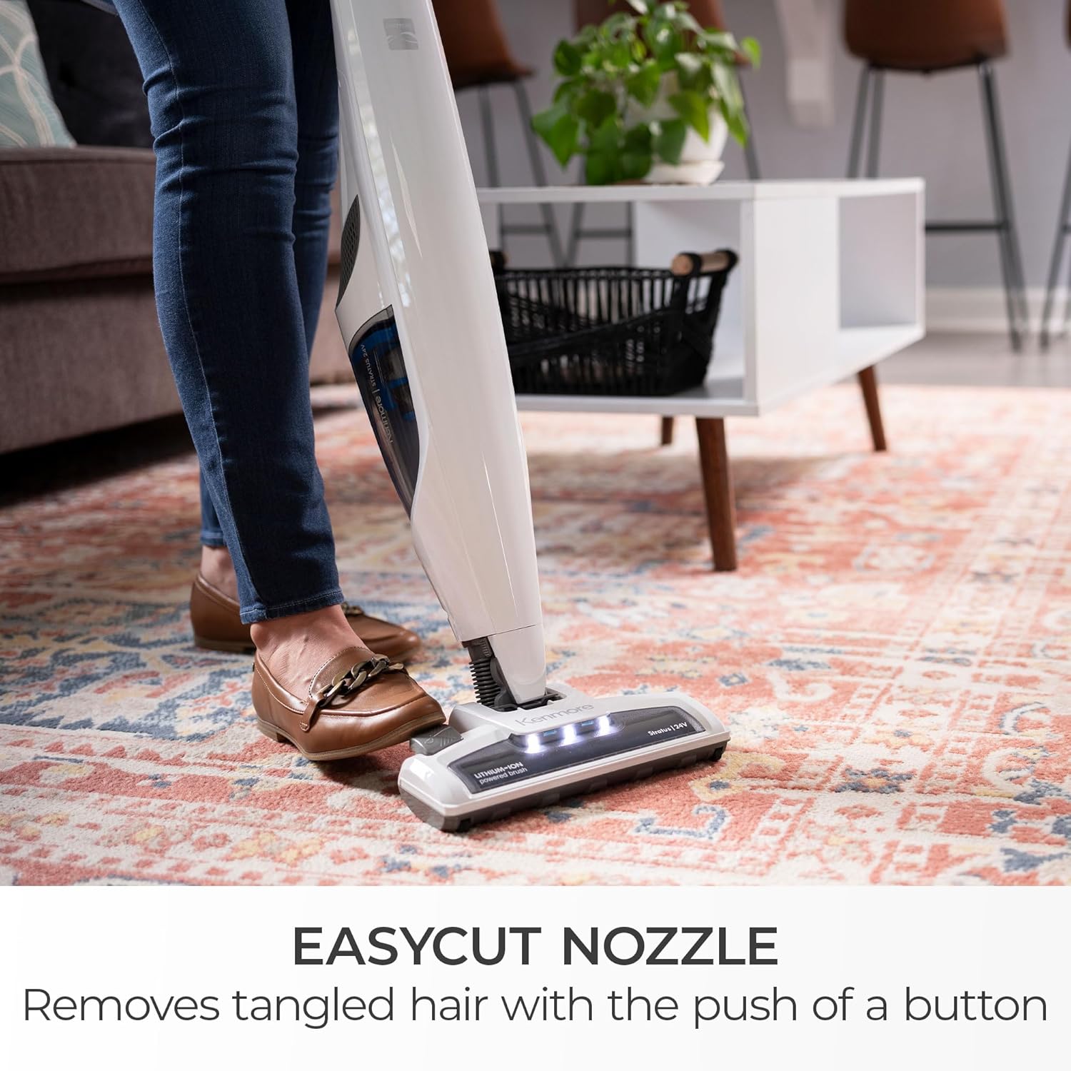 Kenmore DS1030 Cordless Stick Vacuum Lightweight Cleaner 2-Speed Power Suction LED Headlight 2-in-1 Handheld for Hardwood Floor, Carpet & Pet Hair, White2 Kenmore DS1030 Cordless Stick Vacuum Lightweight Cleaner 2-Speed Power Suction LED Headlight 2-in-1 Handheld for Hardwood Floor, Carpet & Pet Hair, White