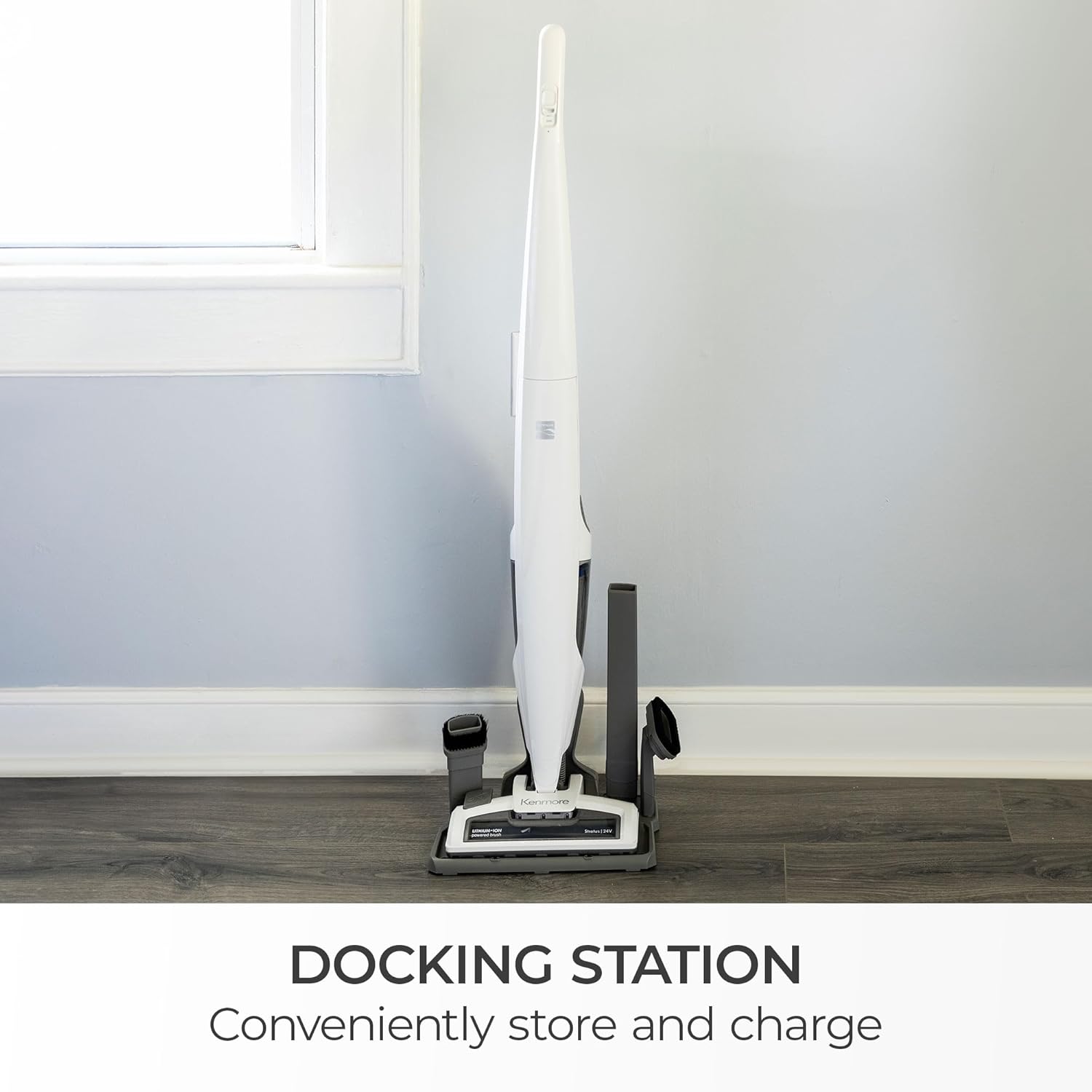 Kenmore DS1030 Cordless Stick Vacuum Lightweight Cleaner 2-Speed Power Suction LED Headlight 2-in-1 Handheld for Hardwood Floor, Carpet & Pet Hair, White8 Kenmore DS1030 Cordless Stick Vacuum Lightweight Cleaner 2-Speed Power Suction LED Headlight 2-in-1 Handheld for Hardwood Floor, Carpet & Pet Hair, White