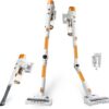 Kenmore DS4030 21.6V Cordless Stick Vacuum with EasyReach Wand, Lightweight Cleaner with 2-Speed Power Control, LED Headlight, Converts to Handheld for Hardwood Floors, Carpet & Pet Hair, Orange