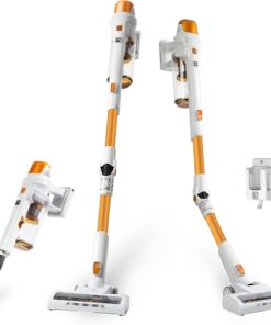 Kenmore DS4030 21.6V Cordless Stick Vacuum with EasyReach Wand, Lightweight Cleaner with 2-Speed Power Control, LED Headlight, Converts to Handheld for Hardwood Floors, Carpet & Pet Hair, Orange