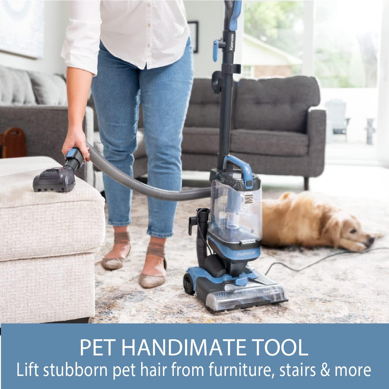 Kenmore DU1040 Bagless Upright Vacuum Lightweight Cleaner with 4 Height Adjustment, Pet HandiMate 2 Cleaning Tools for Carpet, Hard Floor and Dog Hair, Blue6 Kenmore DU1040 Bagless Upright Vacuum Lightweight Cleaner with 4 Height Adjustment, Pet HandiMate 2 Cleaning Tools for Carpet, Hard Floor and Dog Hair, Blue