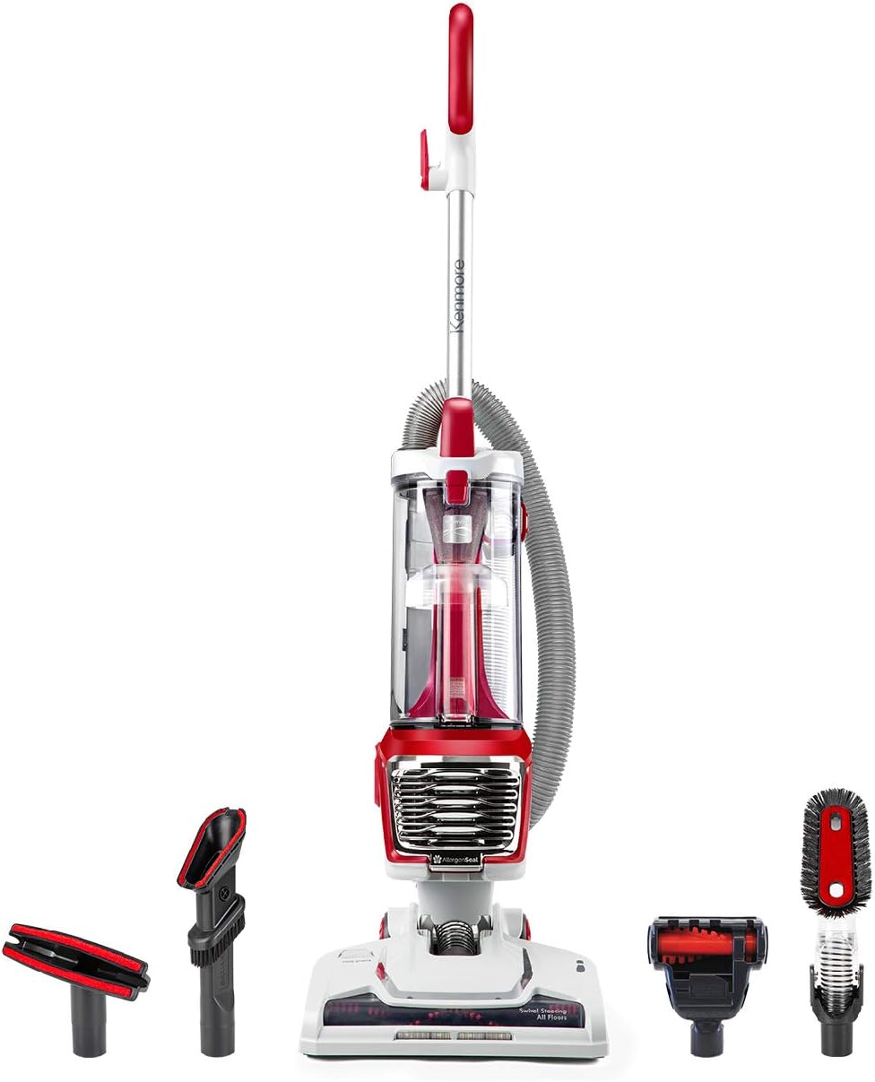 Kenmore DU2015 Bagless Upright Vacuum Lightweight Carpet Cleaner with 10’Hose, HEPA Filter, 4 Cleaning Tools for Pet Hair, Hardwood Floor, Red Kenmore DU2015 Bagless Upright Vacuum Lightweight Carpet Cleaner with 10’Hose, HEPA Filter, 4 Cleaning Tools for Pet Hair, Hardwood Floor, Red