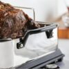 KitchenAid 5-Ply Clad Stainless Steel Roasting Pan Roaster with Removable Rack, 15 Inch x 11.5 Inch - Polished Stainless Steel