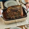 KitchenAid 5-Ply Clad Stainless Steel Roasting Pan Roaster with Removable Rack, 15 Inch x 11.5 Inch - Polished Stainless Steel