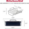 KitchenAid Hard Anodized Roasting Pan/Roaster with Removable Rack, 13 Inch x 15.75 Inch - Matte Black KitchenAid Hard Anodized Roasting Pan/Roaster with Removable Rack, 13 Inch x 15.75 Inch - Matte Black