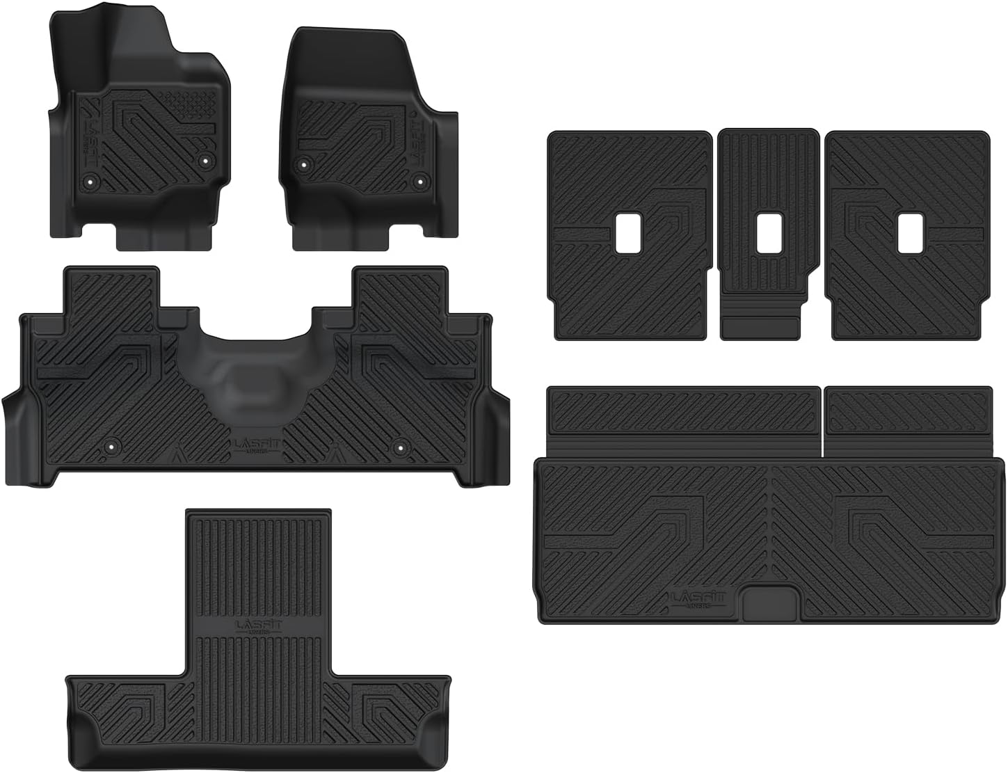 LASFIT Floor Mat&Cargo Backrest Mat for (ONLY Fit 7 Seats Standard) Ford 2025 2026 Expedition & Lincoln Navigator(only fit 2row Bucket seat),Fit 100% TPE Easy Clean Floor Liners,Full Set,Black366 LASFIT Floor Mat&Cargo Backrest Mat for (ONLY Fit 7 Seats Standard) Ford 2025 2026 Expedition & Lincoln Navigator(only fit 2row Bucket seat),Fit 100% TPE Easy Clean Floor Liners,Full Set,Black
