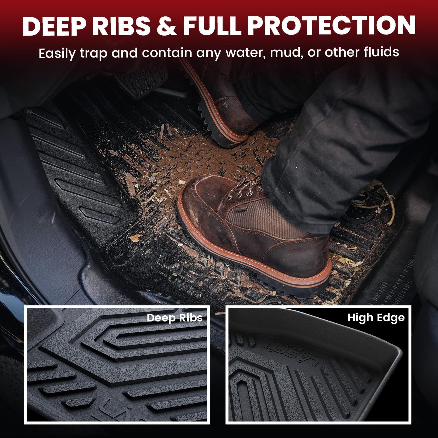 LASFIT Floor Mat&Cargo Backrest Mat for (ONLY Fit 7 Seats Standard) Ford 2025 2026 Expedition & Lincoln Navigator(only fit 2row Bucket seat),Fit 100% TPE Easy Clean Floor Liners,Full Set,Black4 LASFIT Floor Mat&Cargo Backrest Mat for (ONLY Fit 7 Seats Standard) Ford 2025 2026 Expedition & Lincoln Navigator(only fit 2row Bucket seat),Fit 100% TPE Easy Clean Floor Liners,Full Set,Black
