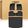 LASFIT Floor Mats and Cargo Liner for Ford Escape Hybrid 2020-2025 2026(NOT for Gasoline Models) All Weather Protector TPE Custom Fit Car Floor Liners, 1st & 2nd Row & Trunk Set, 4PCS Black