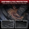 LASFIT Floor Mats for Ford F-150 2011-2014 SuperCrew Carpet Floor Front Row w/Flow-Through Console All Weather Protector TPE Truck Liners, 1st & 2nd Row, 3pcs Black LASFIT Floor Mats for Ford F-150 2011-2014 SuperCrew Carpet Floor Front Row w/Flow-Through Console All Weather Protector TPE Truck Liners, 1st & 2nd Row, 3pcs Black