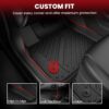 LASFIT Floor Mats for Ford Mustang 2015-2025 2026 All Weather Protector TPE Car Floor Liners, 1st & 2nd Row, 4pcs Black