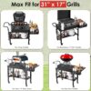 Leteuke Grill Cart for Blackstone Griddle, Portable Outdoor Grill Table, Foldable Cart Table with Wheels for Ninja, Griddle Stand Fit 17 Inch Or 22 Inch, BBQ Prep Tables with Seasoning Tray