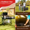Leteuke Grill Cart for Blackstone Griddle, Portable Outdoor Grill Table, Foldable Cart Table with Wheels for Ninja, Griddle Stand Fit 17 Inch Or 22 Inch, BBQ Prep Tables with Seasoning Tray