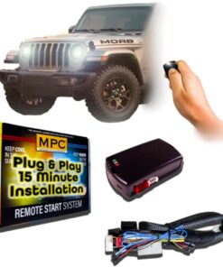 MPC Remote Start Kit Compatible with Jeep Wrangler 2007-2018, 100% Plug n Play, Key-to-Start
