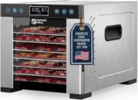 Magic Mill Pro Food Dehydrator Machine | 7 Stainless Steel Trays | Dryer for Jerky, Dog Treats, Herb, Meat, Beef, Fruit | Keep Warm Function, Digital Timer and Temperature Control, ETL Approved