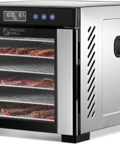 Magic Mill Pro Food Dehydrator Machine | 7 XL Stainless Steel Trays | Dryer for Jerky, Dog Treats, Herb, Meat, Beef, Fruit | Keep Warm Function, Digital Timer and Temperature Control, ETL Approved
