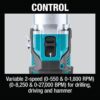 Makita XPH16T 18-Volt LXT Lithium-Ion Compact Brushless Cordless 1/2 in. Driver-Drill Kit, 5.0Ah