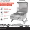 Megamaster 2-Burner Stainless Steel Portable Gas Grill with Built-In Lid, 16,000 BTUs, Foldable Legs, Small Propane Grill for Outdoor Cooking, Camping, Tailgating, Patios, and More - 820-0033M