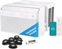 Midea 10,000 BTU U Shaped Smart Inverter Window Air Conditioner - Cools 450 Sq Ft, Ultra Quiet with Open Window Flexibility - Alexa/Google Assistant Compatible - 35% Energy Savings, Remote (Updated)