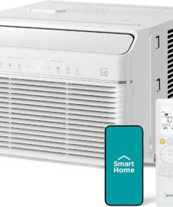 Midea 8,000 BTU Smart Inverter Air Conditioner Window Unit with Heat and Dehumidifier – Cools up to 350 Sq. Ft., Energy Star Rated, Quiet Operation, Electronic Controls, Remote Control, White