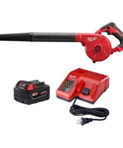 Milwaukee 0884-20-48-59-1850 M18 18V Lithium-Ion Cordless Compact Blower with (1) 5.0Ah Battery and Charger