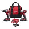 Milwaukee 2691-22 M18 18V Lithium-Ion Cordless Drill Driver/Impact Driver Combo Kit (2-Tool) W/ Two 1.5Ah Batteries, Charger Tool Bag