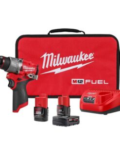 Milwaukee 3404-22 M12 FUEL 12V Lithium-Ion Brushless Cordless 1/2 in. Hammer Drill Kit with 4.0 Ah and 2.0 Ah Battery and Soft Case