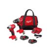 Milwaukee 3692-22CT M18 18V Lithium-Ion Brushless Cordless Compact Drill/Impact Combo Kit (2-Tool) w/(2) 2.0 Ah Batteries, Charger & Bag