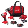 Milwaukee 3692-22CT M18 18V Lithium-Ion Brushless Cordless Compact Drill/Impact Combo Kit (2-Tool) w/(2) 2.0 Ah Batteries, Charger & Bag